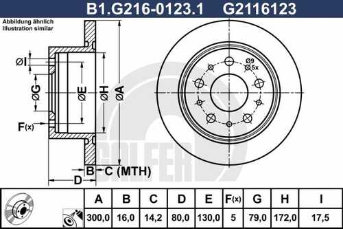 Тормозной диск GALFER B1-G216-0123-1