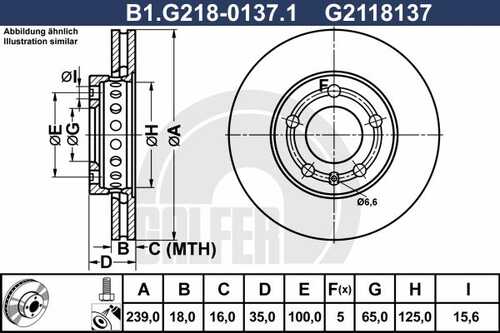 Тормозной диск GALFER B1-G218-0137-1