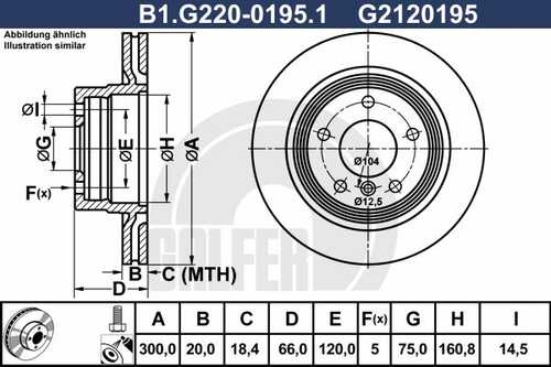 ДИСК ТОРМОЗНОЙ GALFER B1-G220-0195-1