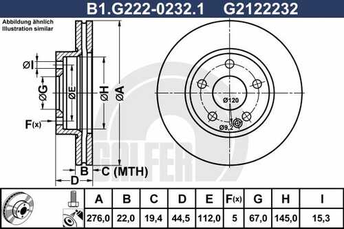 Тормозной диск GALFER B1-G222-0232-1