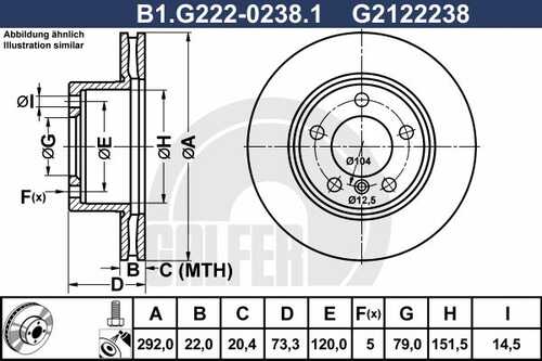 Тормозной диск GALFER B1-G222-0238-1