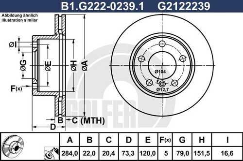 Тормозной диск GALFER B1-G222-0239-1