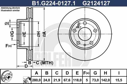 Тормозной диск GALFER B1-G224-0127-1