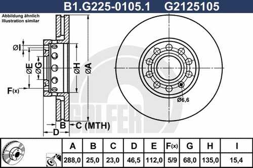 B1-G225-0105-1 GALFER тормозные диски