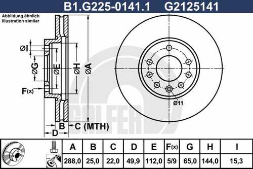 Тормозной диск GALFER B1-G225-0141-1