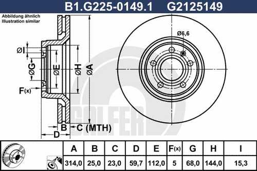 Тормозной диск GALFER B1-G225-0149-1