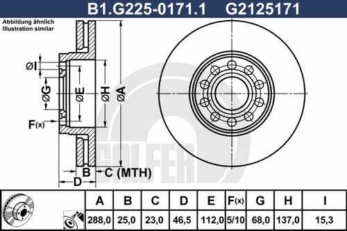 Тормозной диск GALFER B1-G225-0171-1