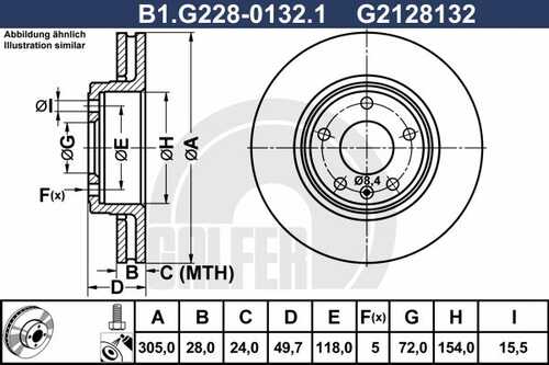 Тормозной диск GALFER B1-G228-0132-1