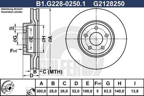 Тормозной диск GALFER B1-G228-0250-1