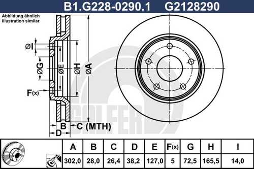 Тормозной диск GALFER B1-G228-0290-1