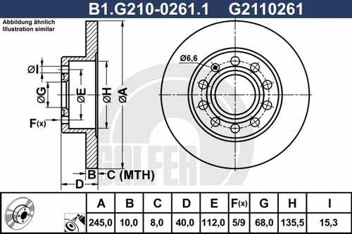 Тормозной диск GALFER B1G21002611