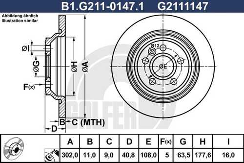 Тормозные диски GALFER B1G21101471