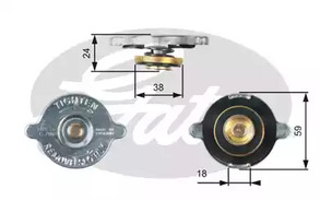 Крышка горловины радиатора GATES RC111