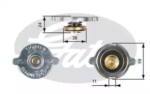 Крышка горловины радиатора GATES RC116