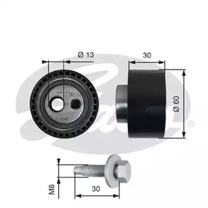 T41140 GATES Натяжной ролик, ремень ГРМ