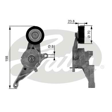 Натяжитель поликлинового ремня GATES T38436