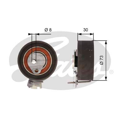 T43157 GATES Ролик натяжной ремня ГРМ