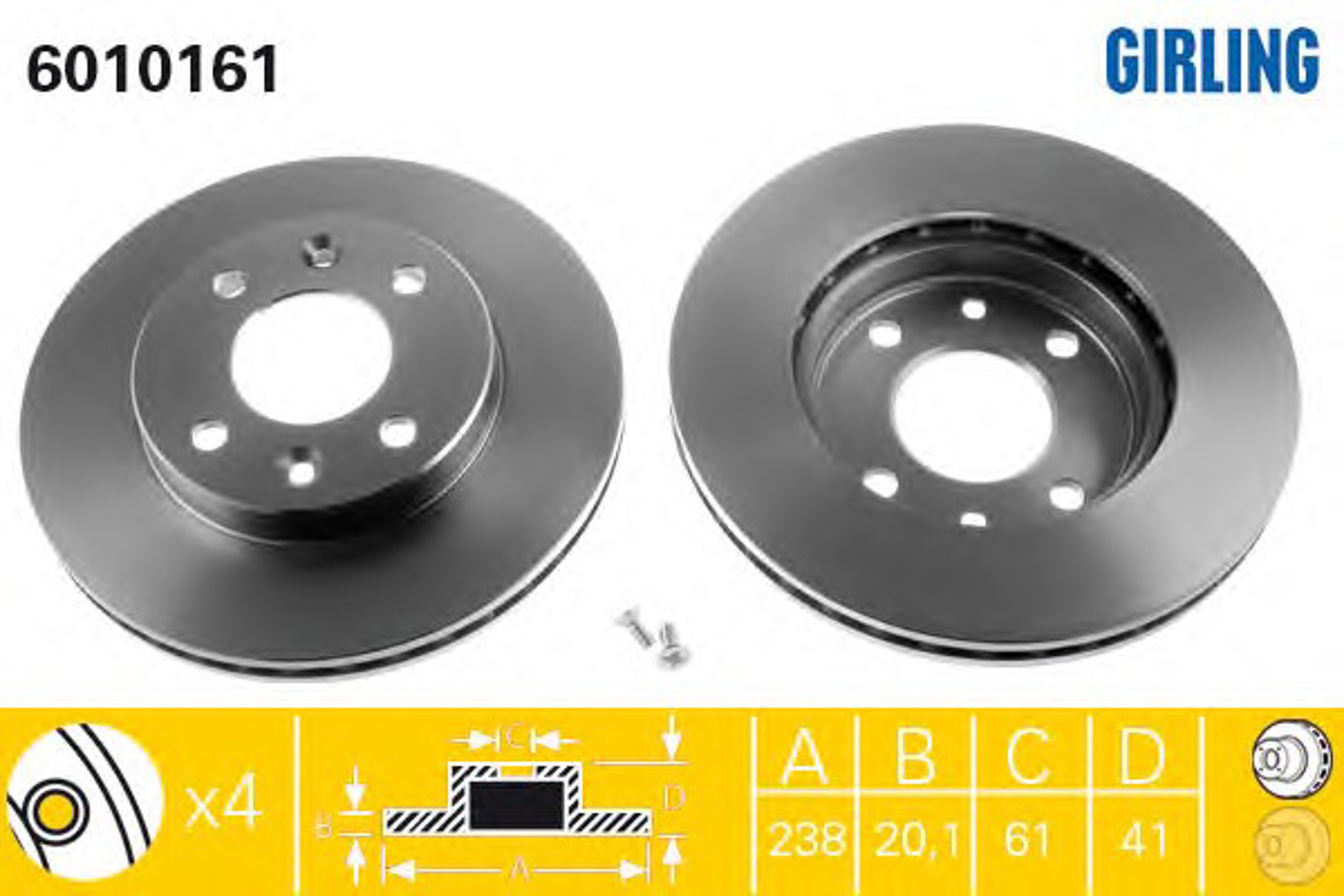 Диск тормозной GIRLING 6010161