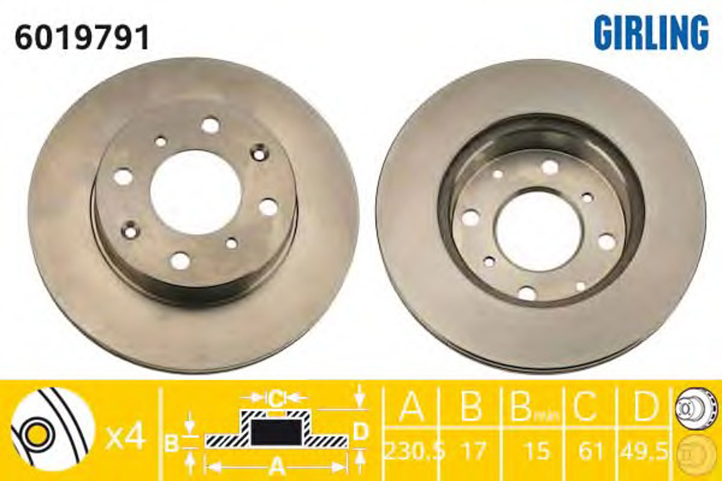 Диск тормозной GIRLING 6019791