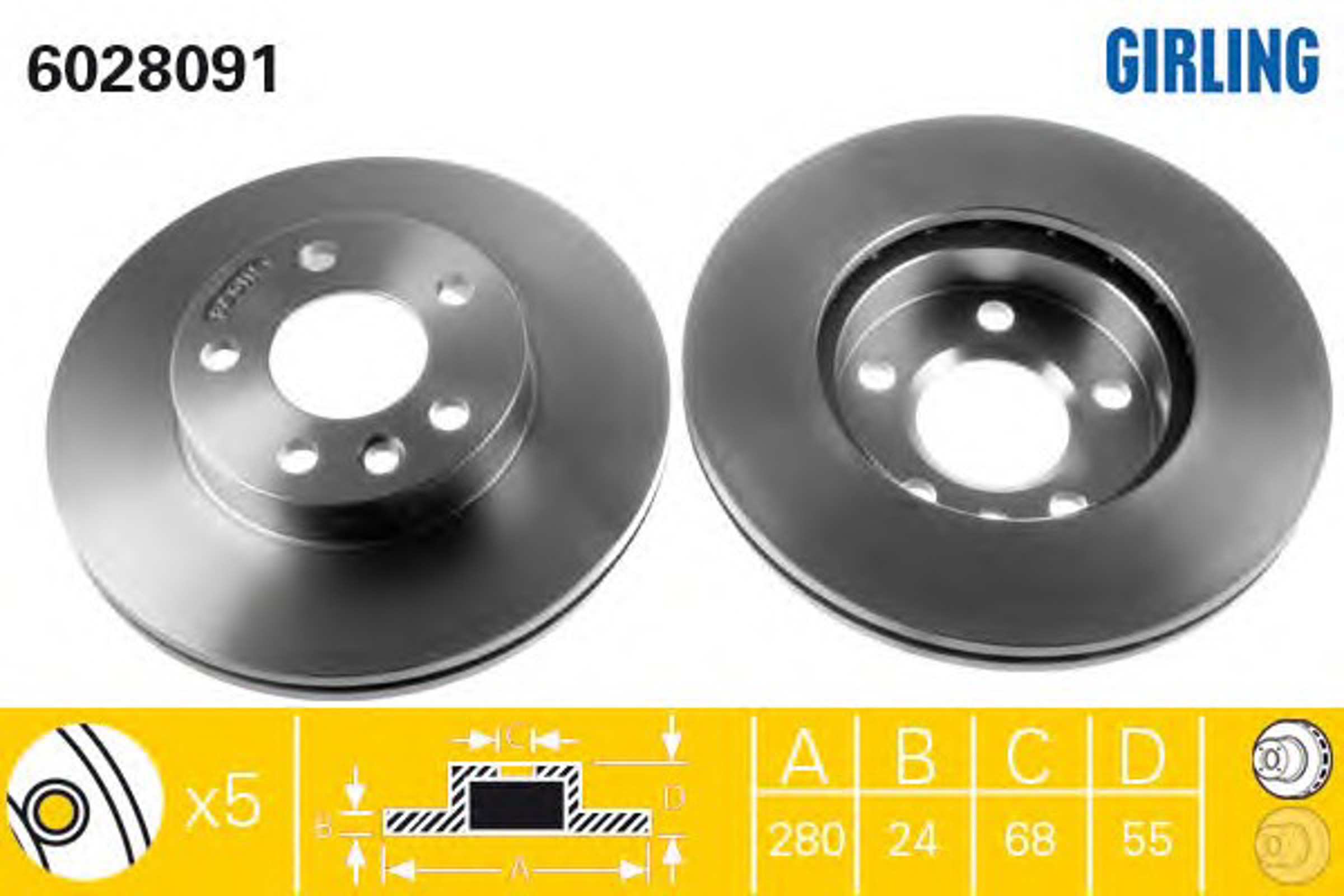 6028091 GIRLING Диск тормозной
