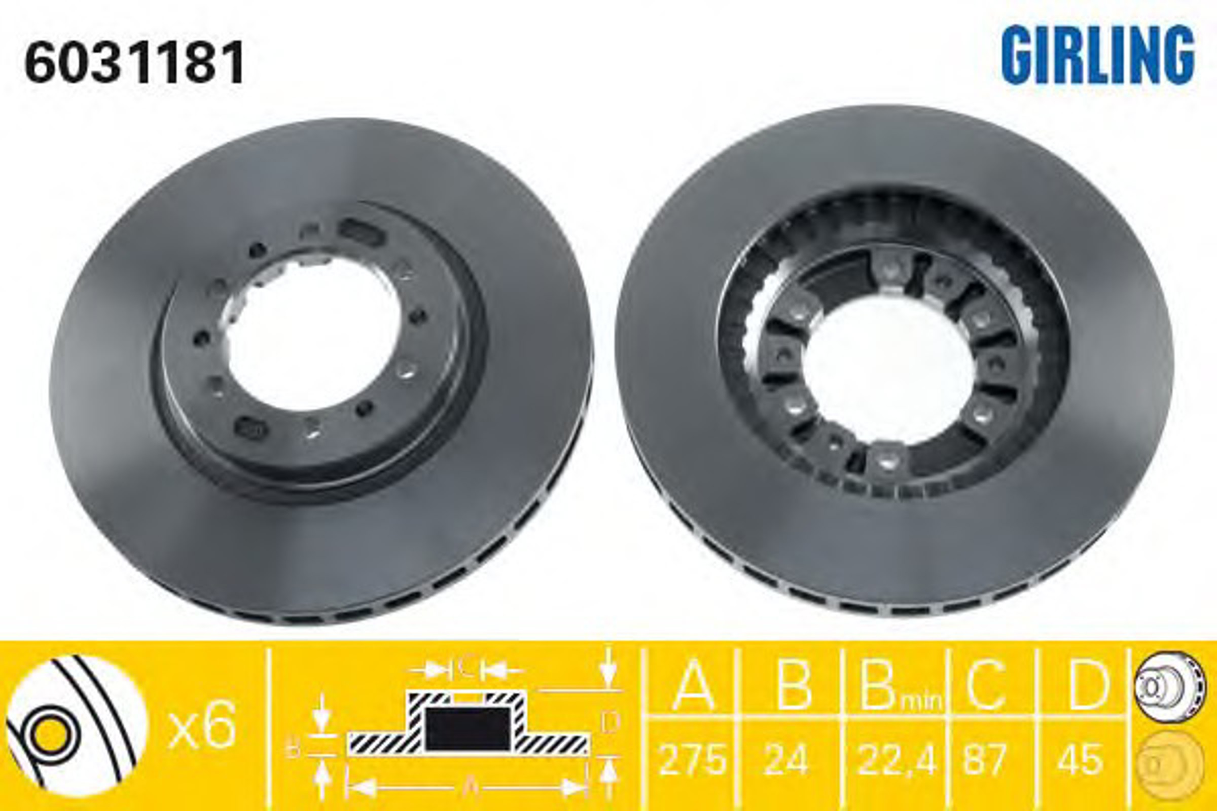 Диск тормозной GIRLING 6031181