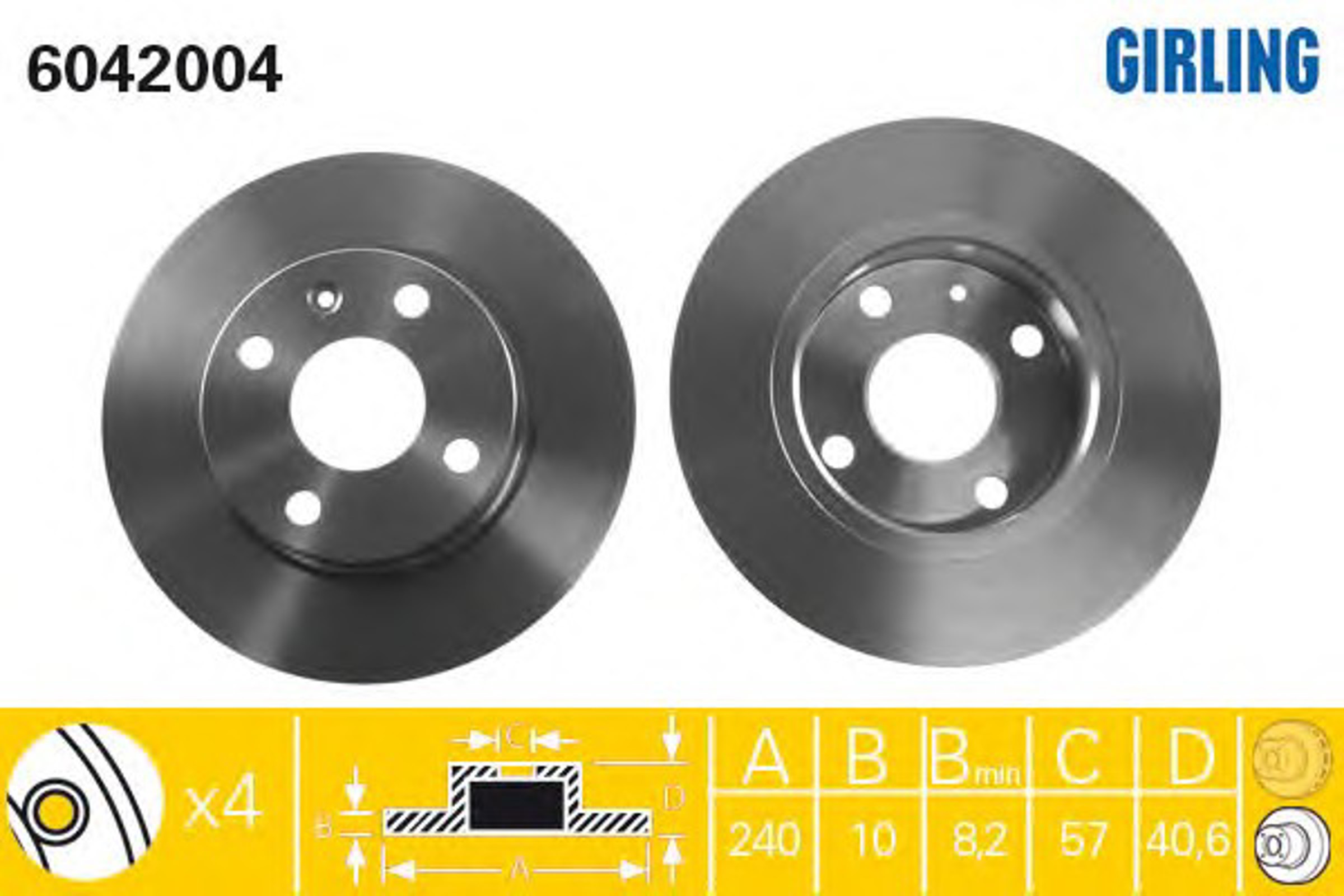 Диск тормозной GIRLING 6042004