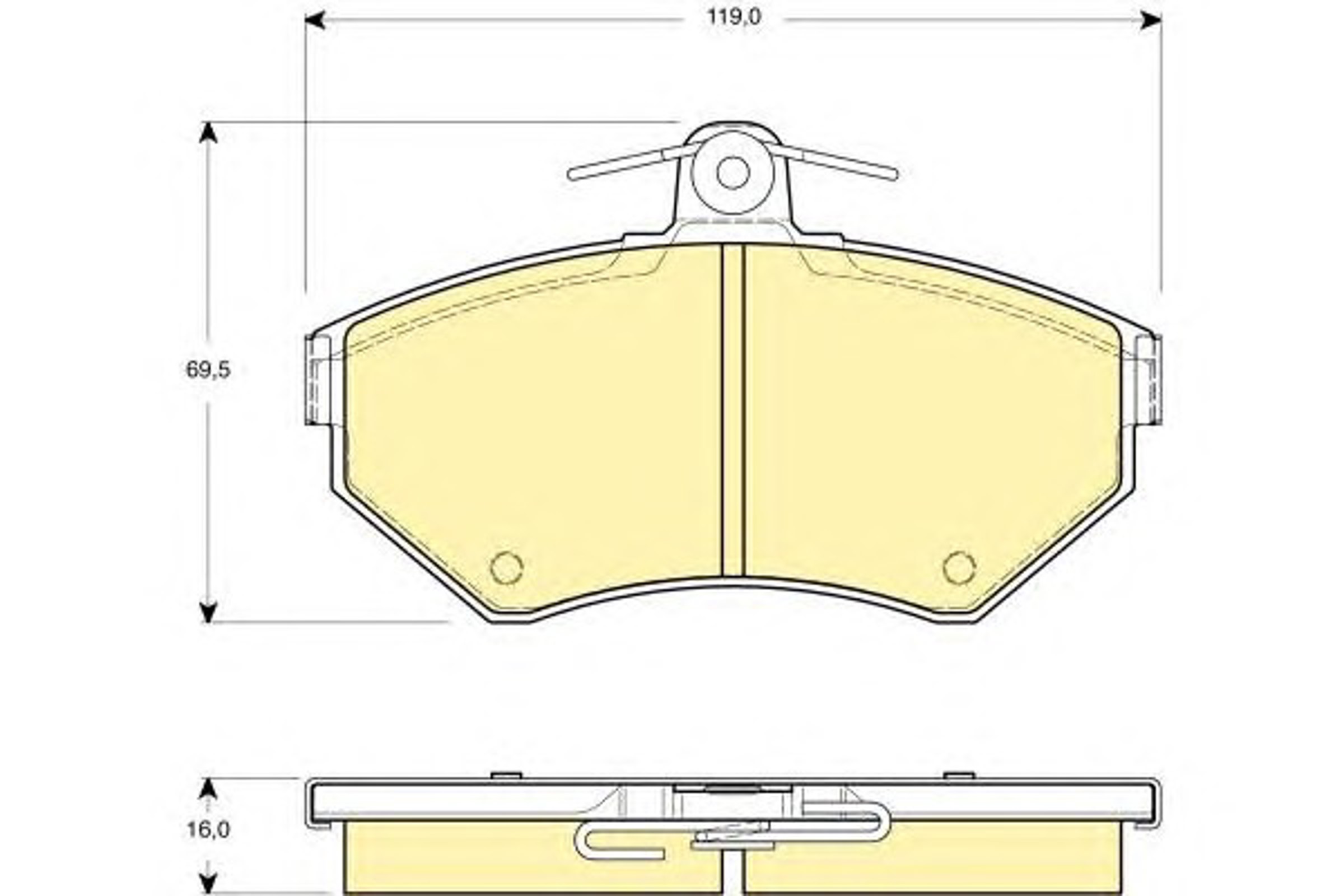 Колодки тормозные дисковые комплект GIRLING 6114371