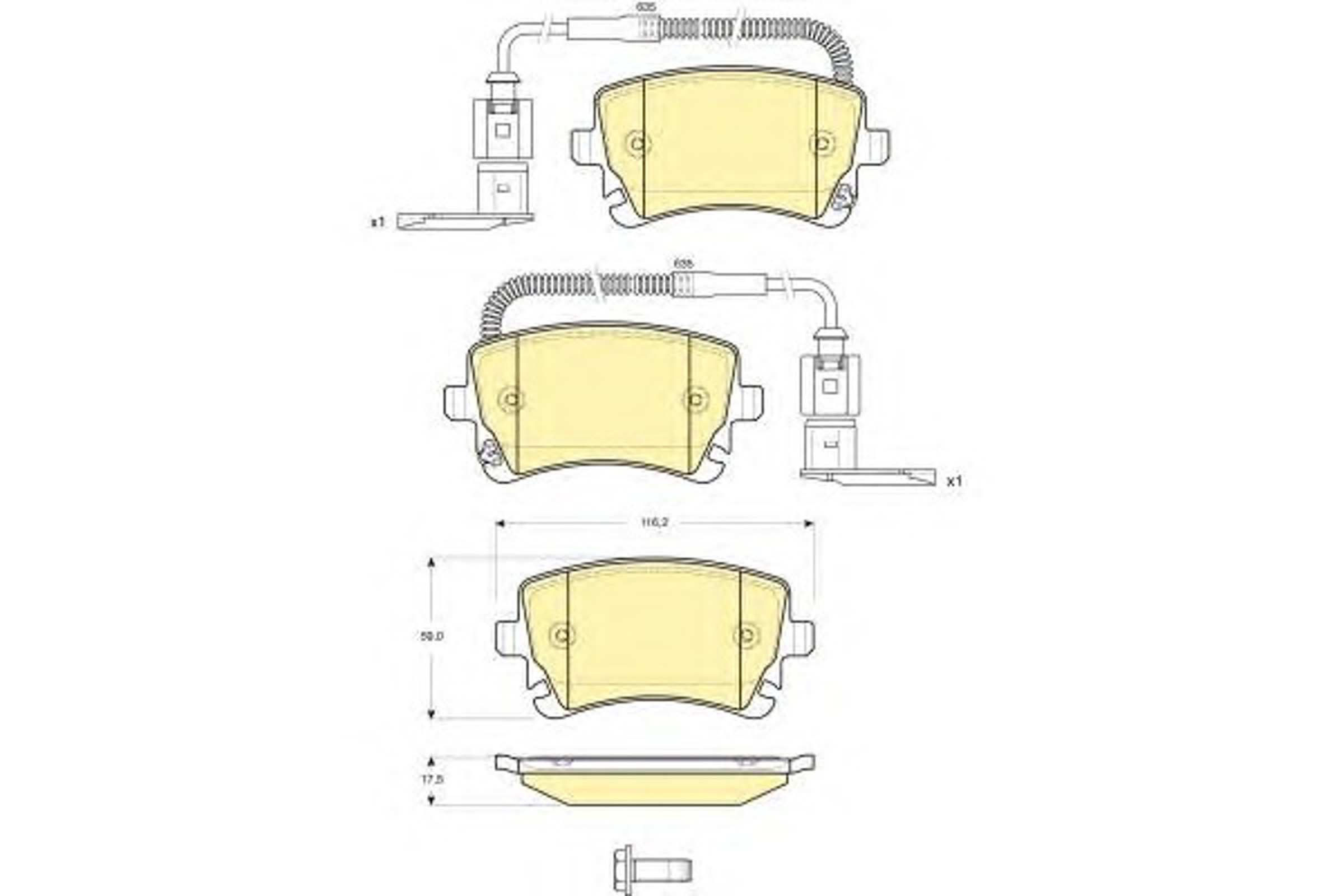 Комплект тормозных колодок дисковый тормоз GIRLING 6115081