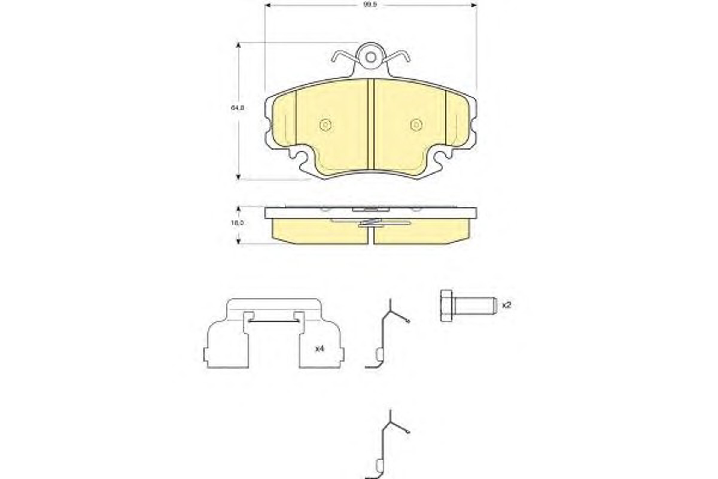 Колодки тормозные дисковые комплект GIRLING 6116341