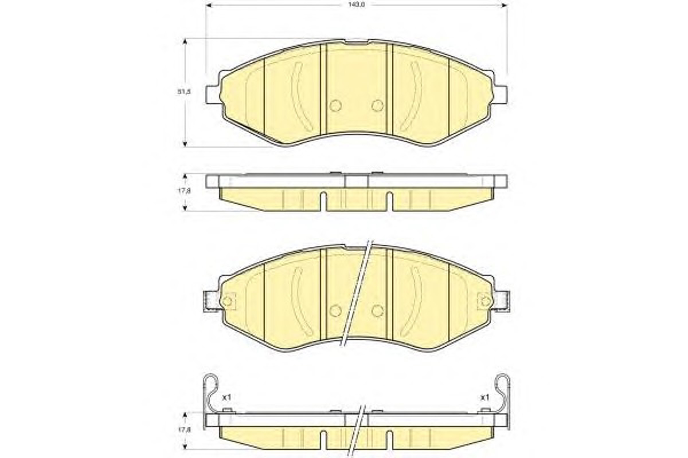 Колодки тормозные дисковые комплект GIRLING 6133479