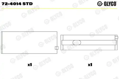 Вкладыши коренные GLYCO 72-4014 STD