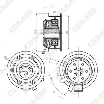 Gtb0150 ролик натяжной ремня грм GMB GTB0150