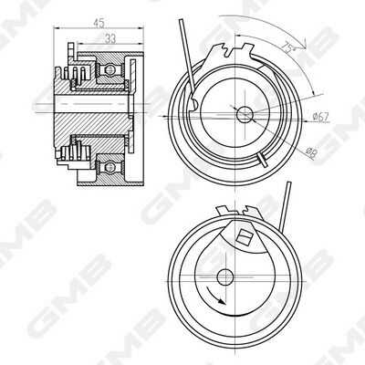 Натяжитель ремня грм chrysler gmb GMB GTB0370