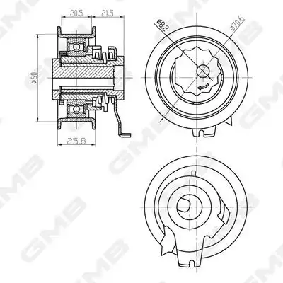 Gtb0710 ролик натяжной ремня грм GMB GTB0710