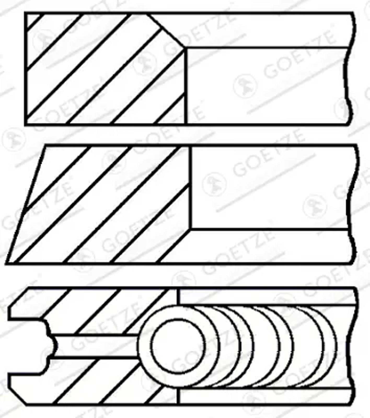 Кольца поршневые GOETZE ENGINE 08-104100-00