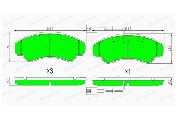 GLBP0059 GREEN LIGHT Тормозные колодки