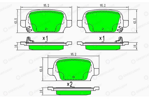 GLBP0390 GREEN LIGHT Тормозные колодки