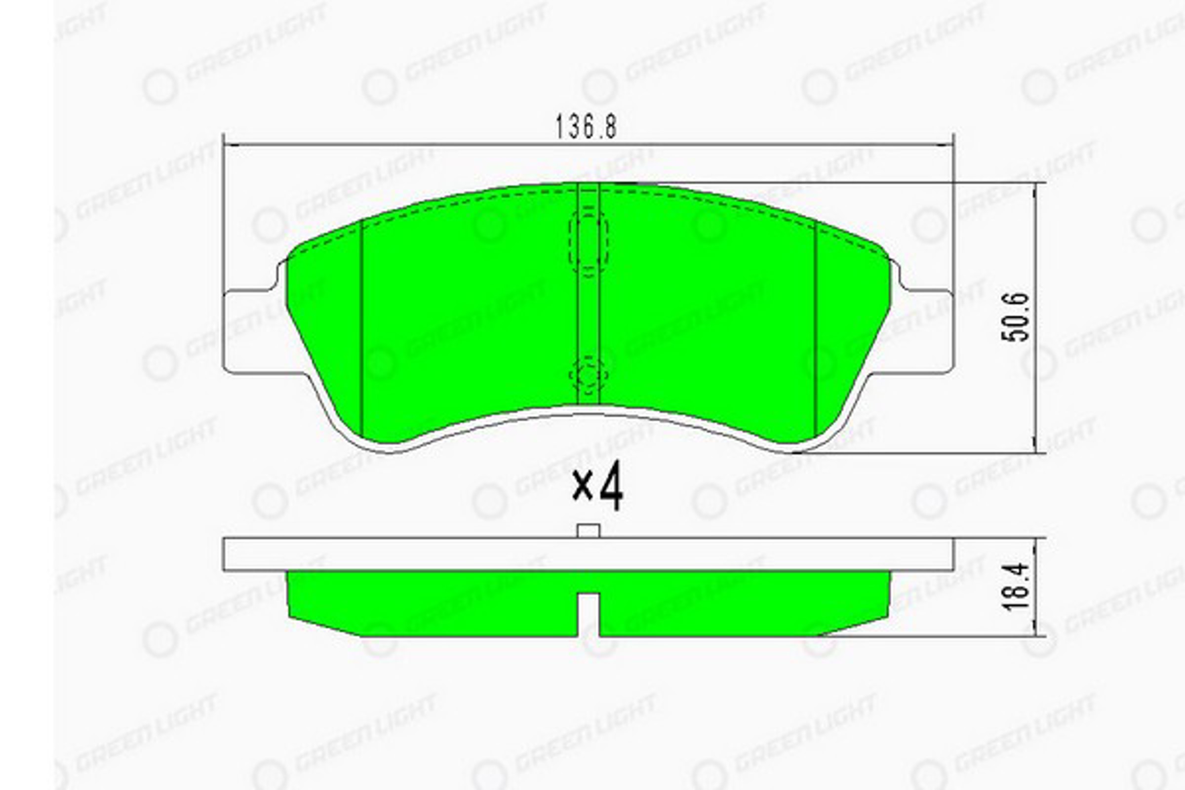 GLBP0007 GREEN LIGHT Колодки тормозные дисковые