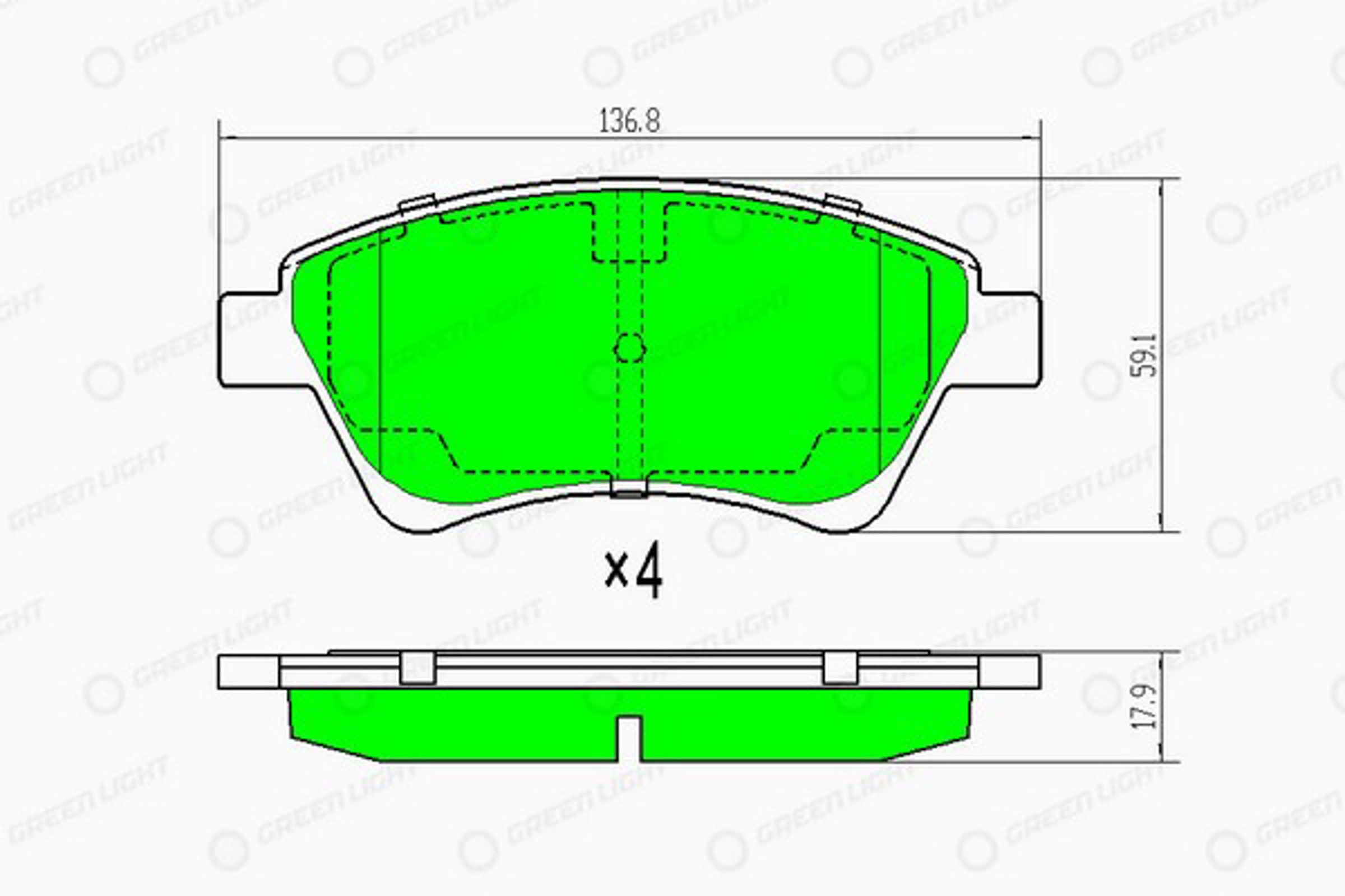 GLBP0023 GREEN LIGHT Колодки тормозные дисковые