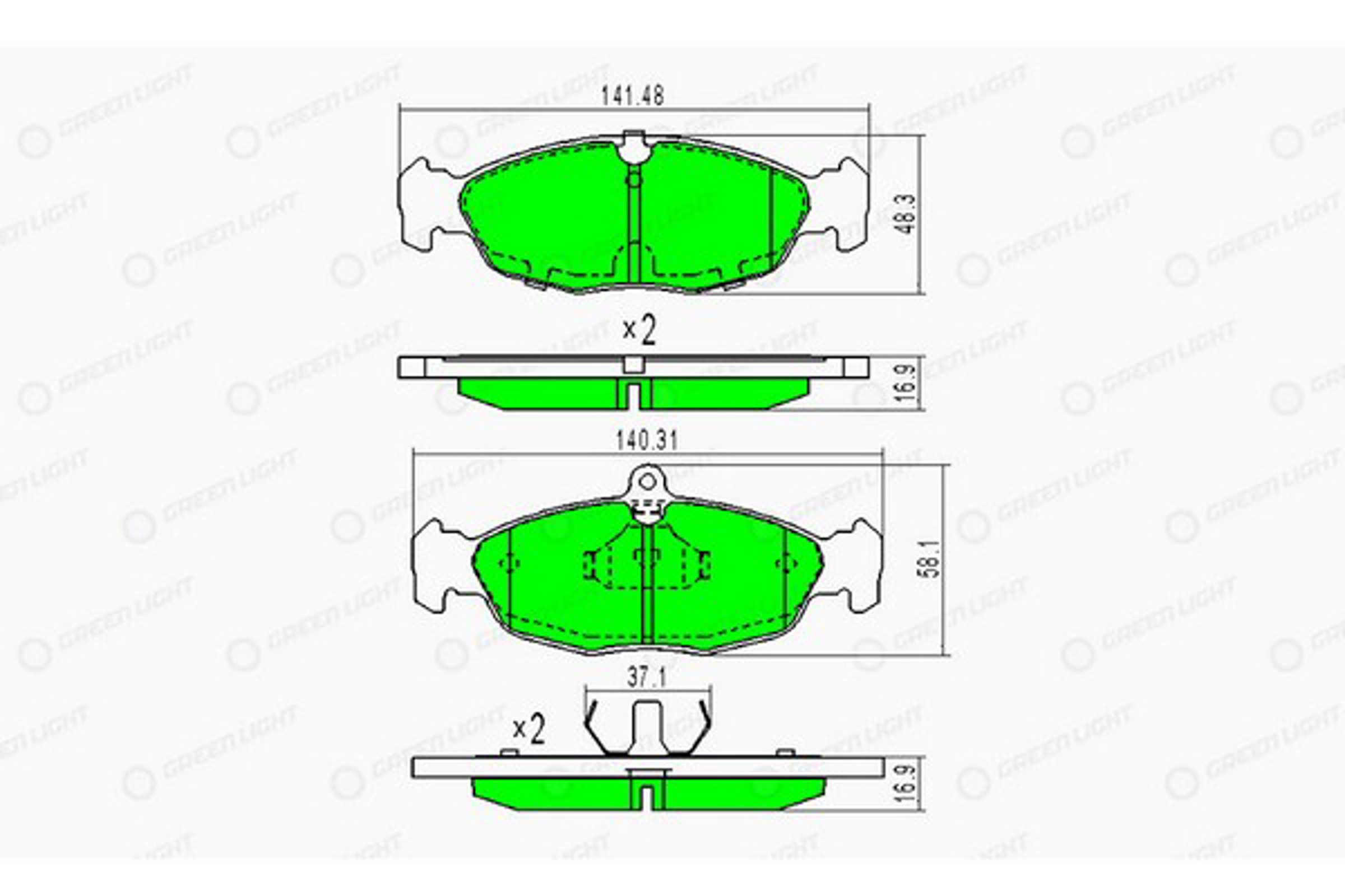 GLBP0030 GREEN LIGHT Колодки тормозные дисковые