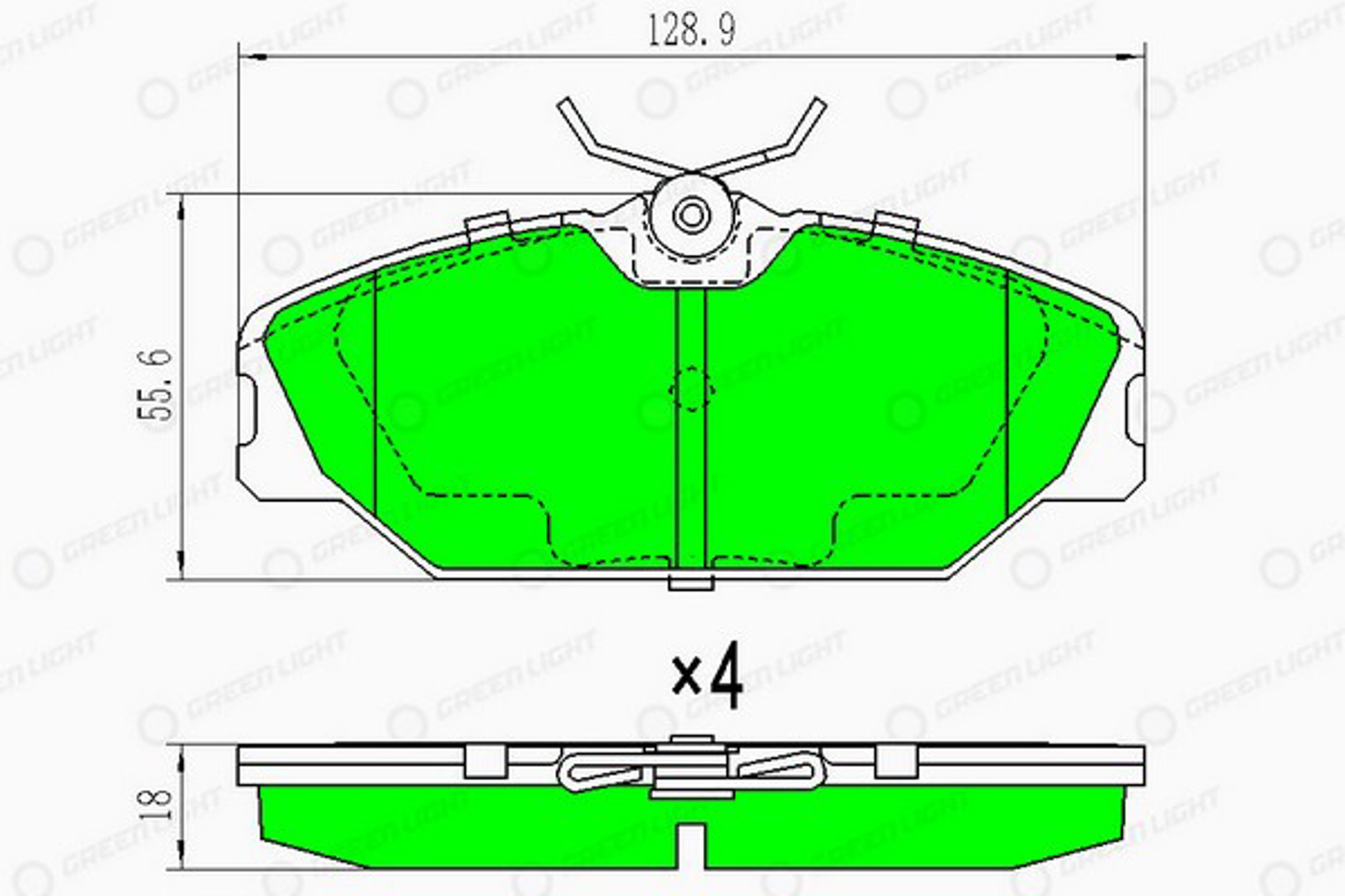 GLBP0065 GREEN LIGHT Колодки тормозные дисковые