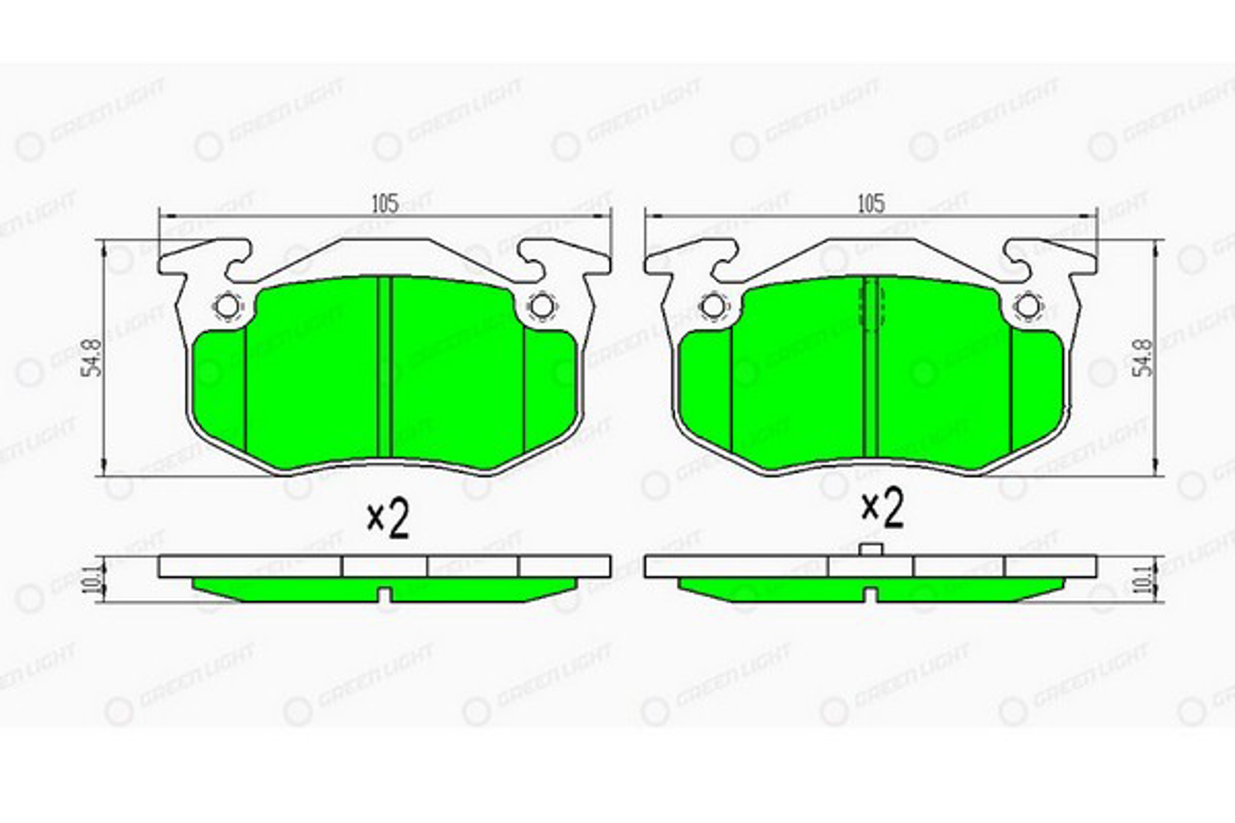 GLBP0068 GREEN LIGHT Колодки тормозные дисковые