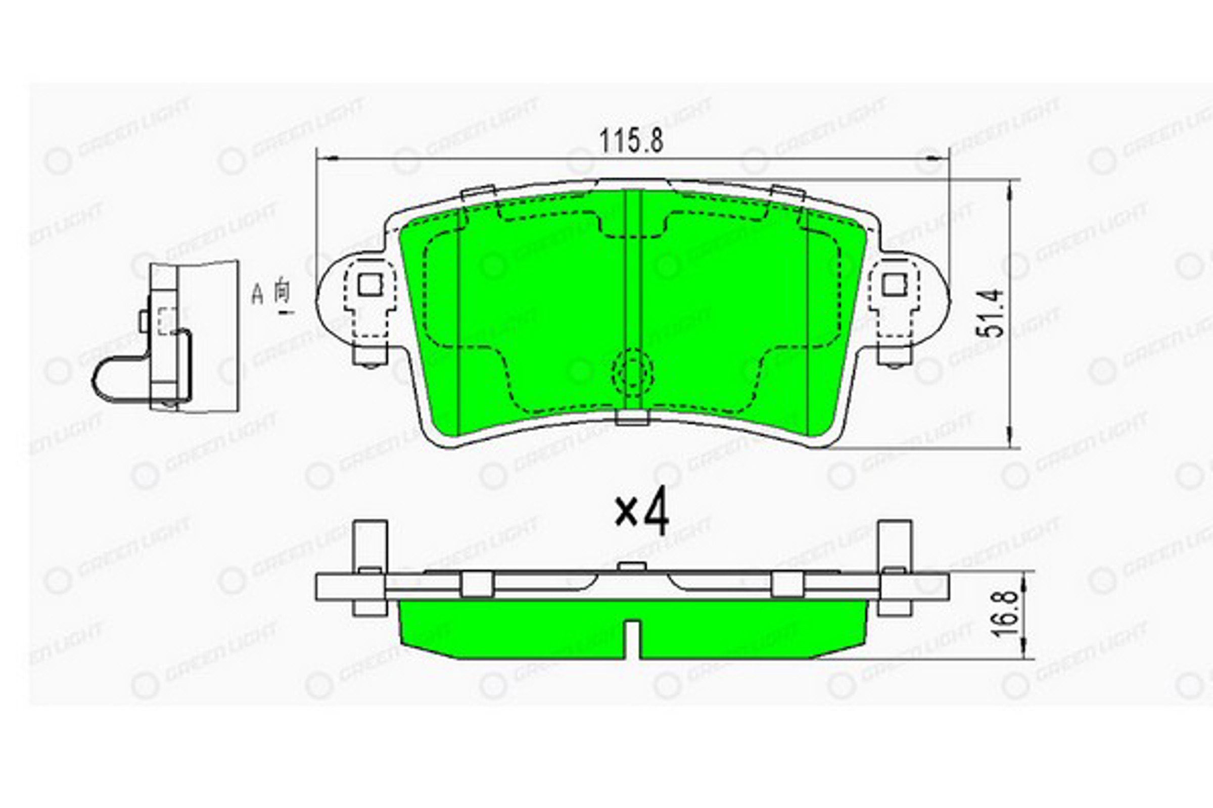 GLBP0072 GREEN LIGHT Колодки тормозные дисковые