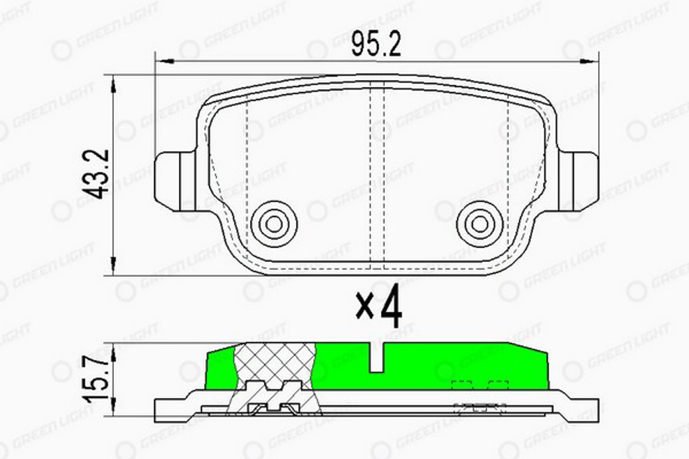 GLBP0077 GREEN LIGHT Колодки тормозные дисковые