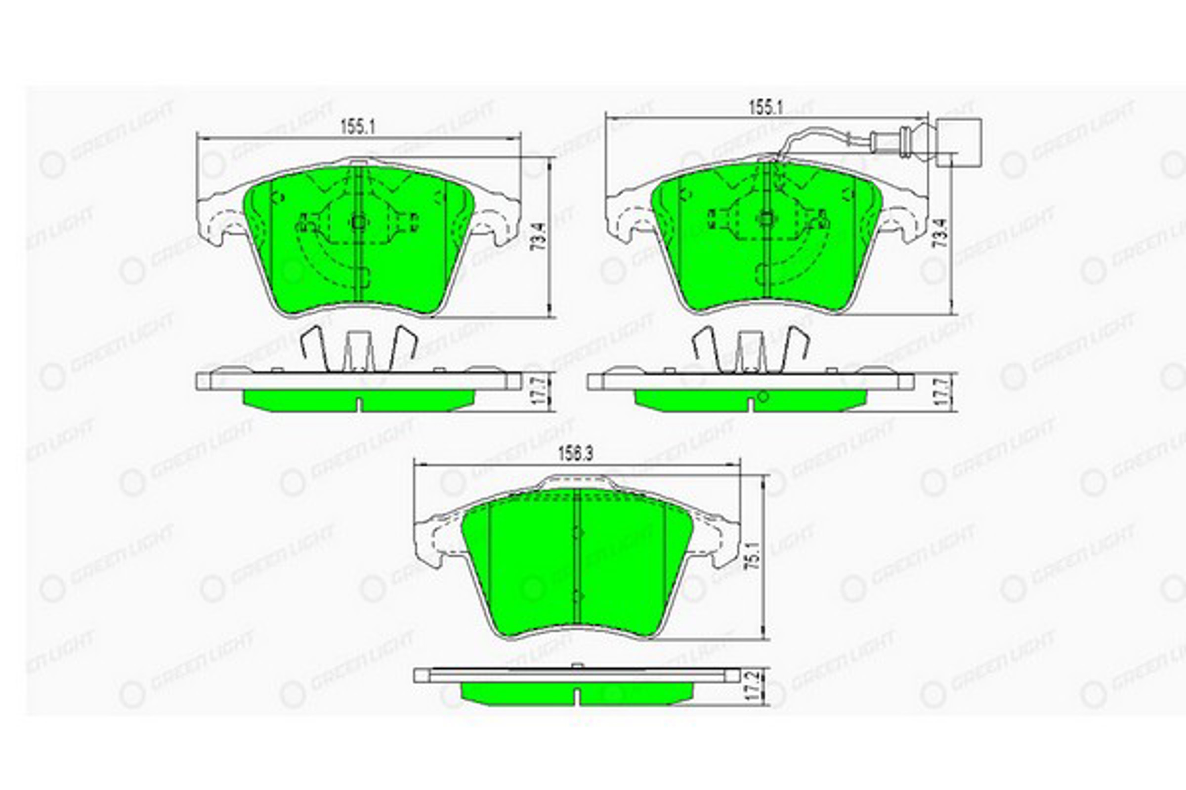 GLBP0093 GREEN LIGHT Колодки тормозные дисковые