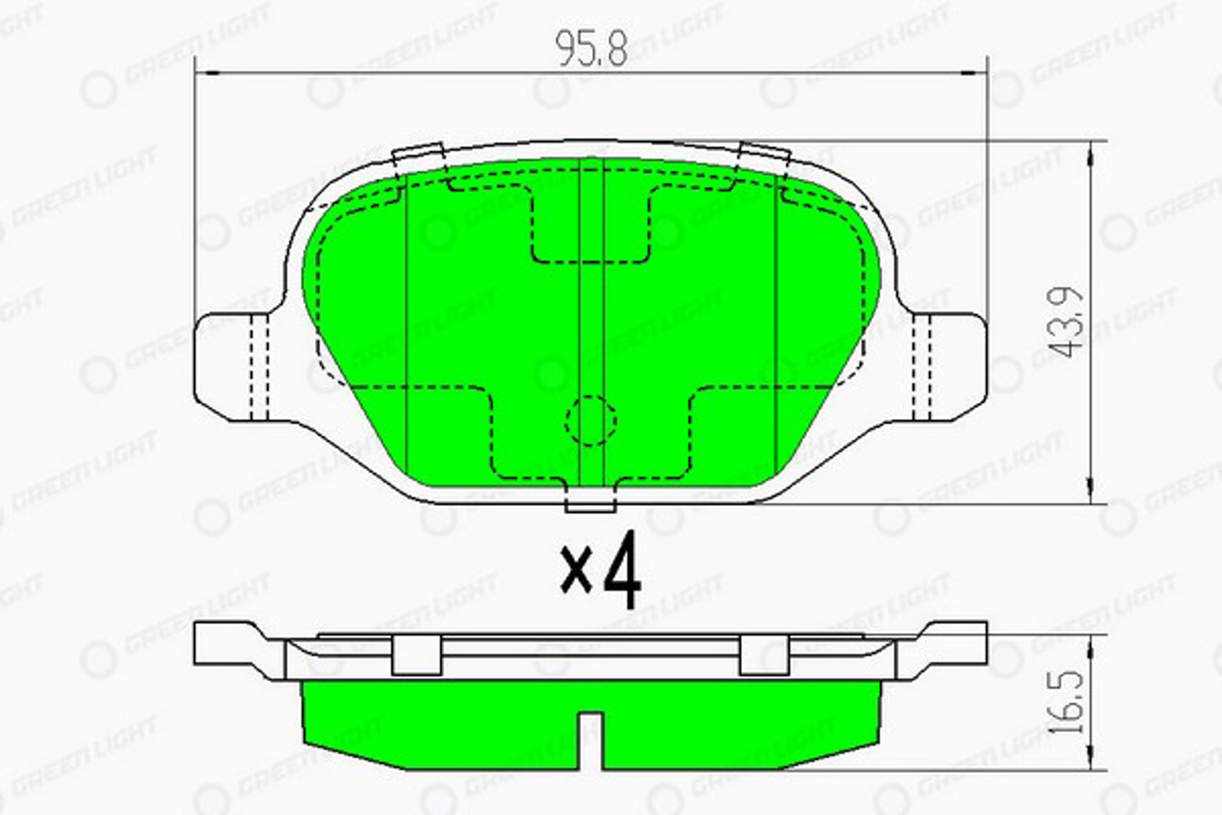 GLBP0098 GREEN LIGHT Колодки тормозные дисковые