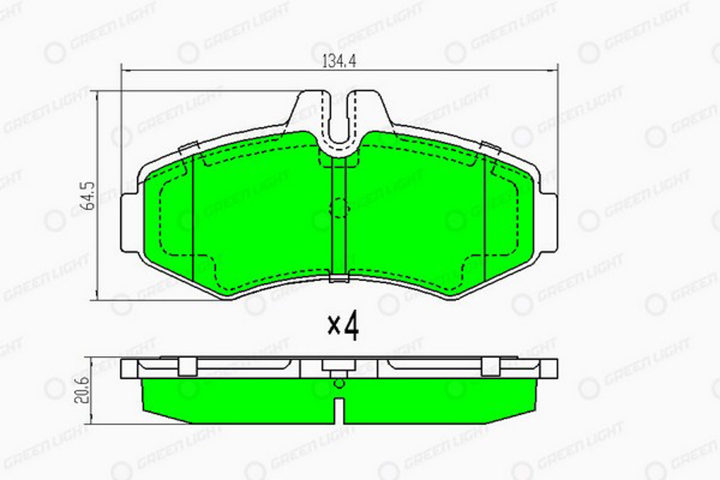 GLBP0122 GREEN LIGHT Колодки тормозные дисковые