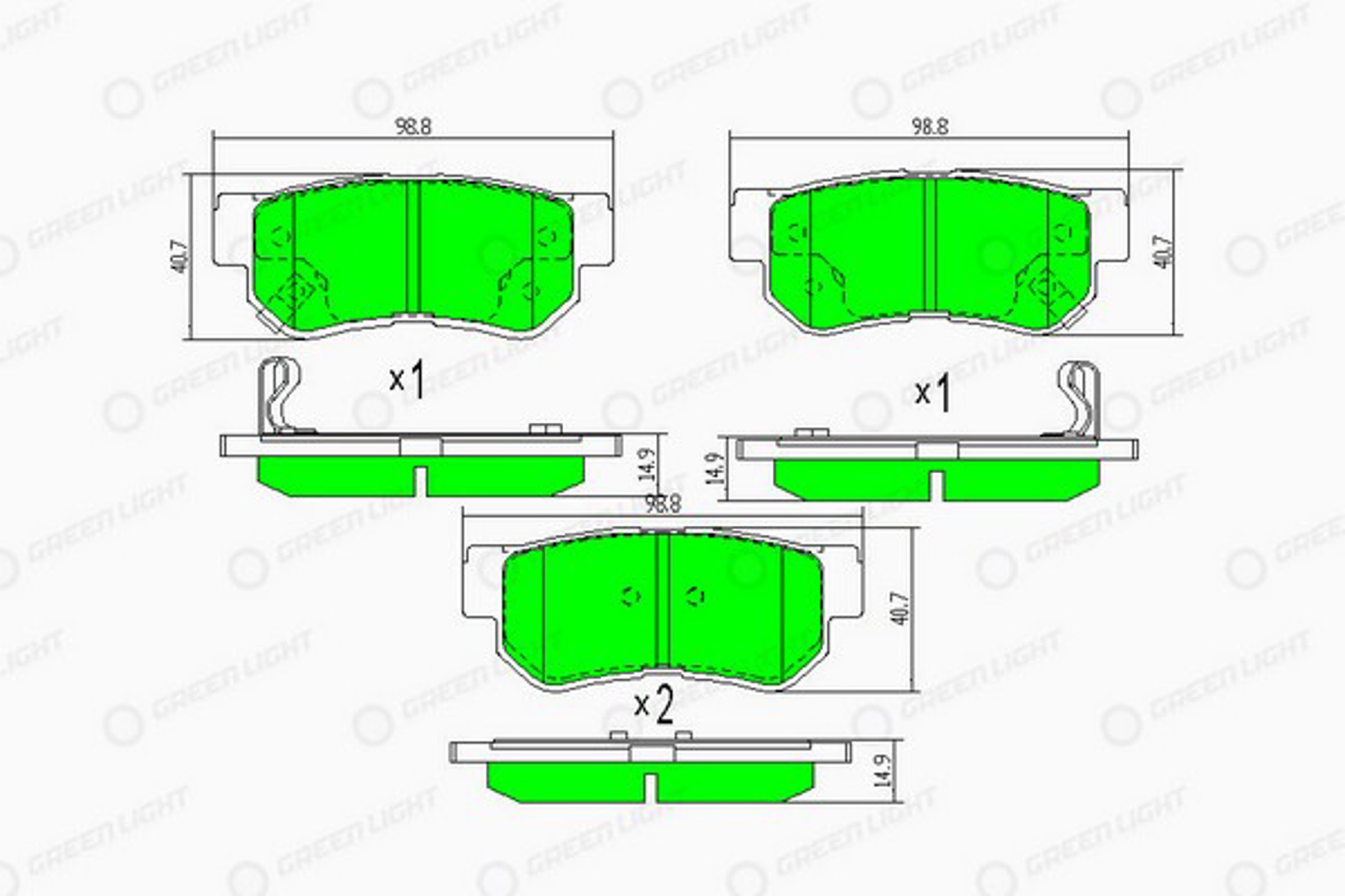 GLBP0127 GREEN LIGHT Колодки тормозные дисковые