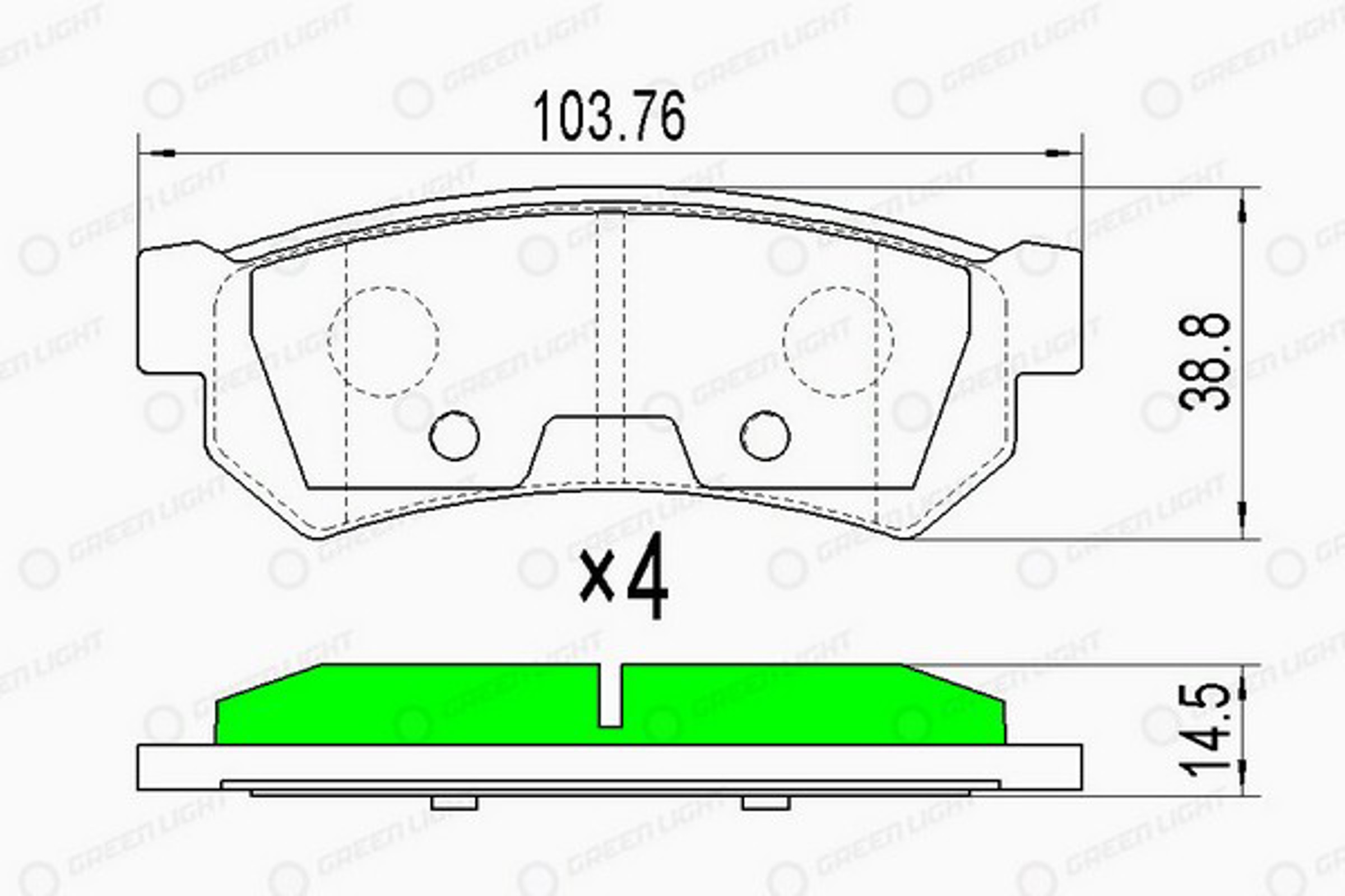 GLBP0164 GREEN LIGHT Колодки тормозные дисковые