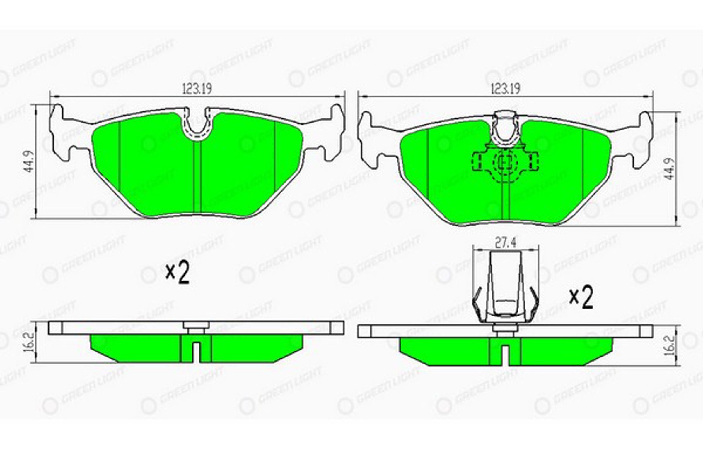 GLBP0191 GREEN LIGHT Колодки тормозные дисковые